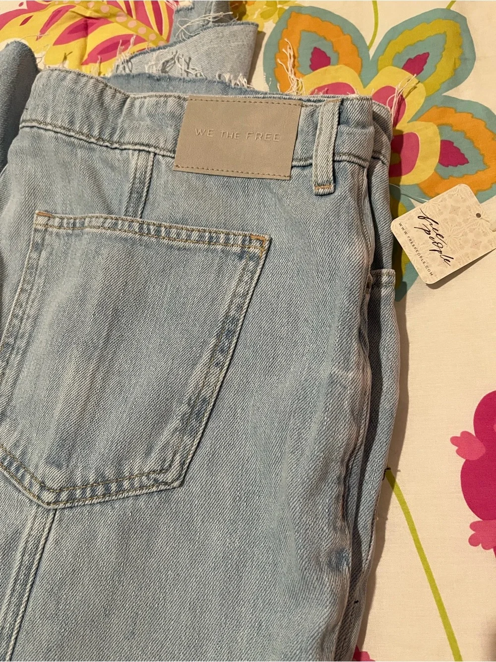 Free People Light Blue Wide-Leg Flare Jeans